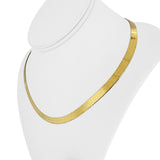 10k Yellow Gold 11.4g Solid Flat Silky 6mm Herringbone Link Necklace Italy 18"