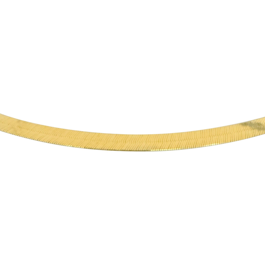 10k Yellow Gold 11.4g Solid Flat Silky 6mm Herringbone Link Necklace Italy 18"