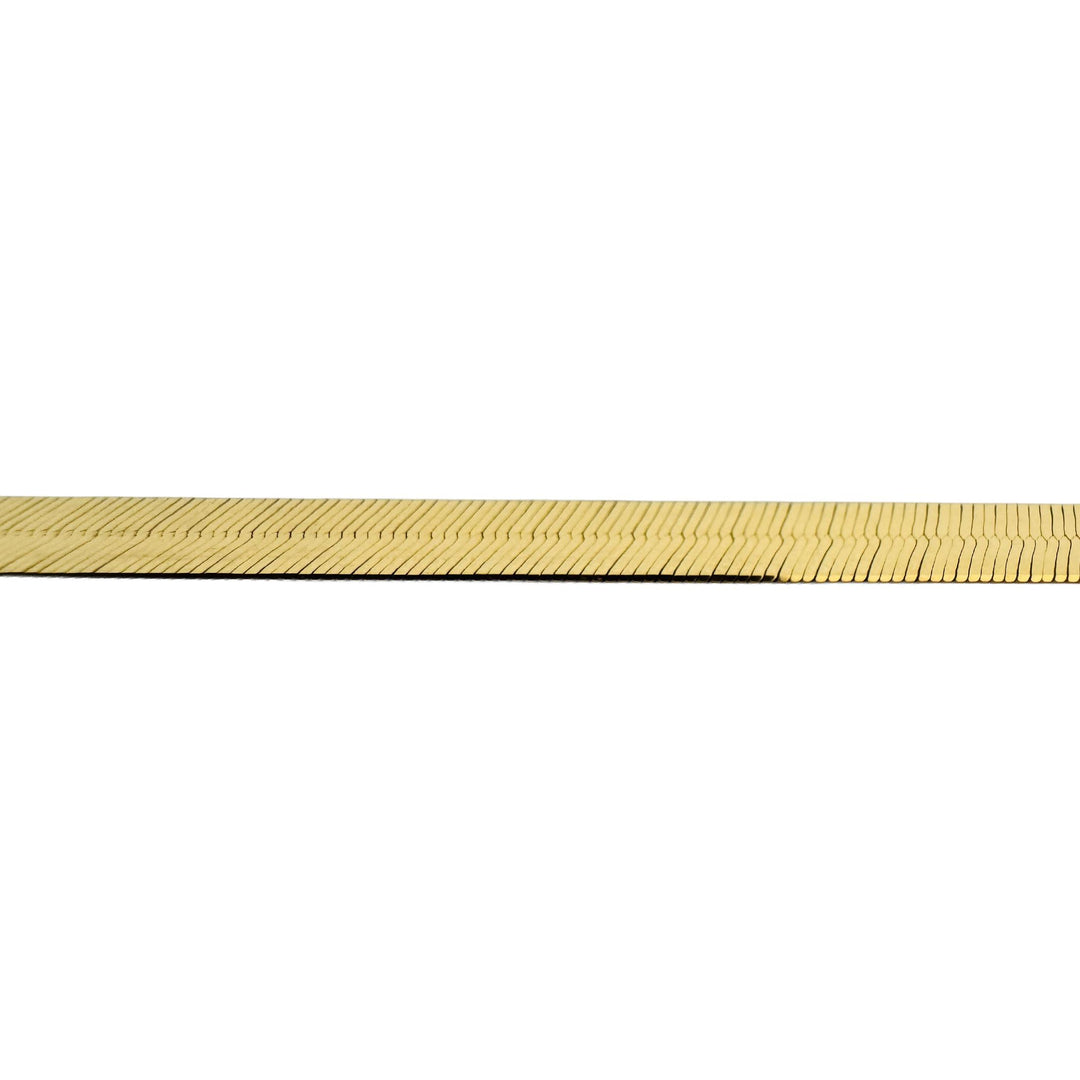 10k Yellow Gold 11.4g Solid Flat Silky 6mm Herringbone Link Necklace Italy 18"