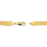 10k Yellow Gold 11.4g Solid Flat Silky 6mm Herringbone Link Necklace Italy 18"