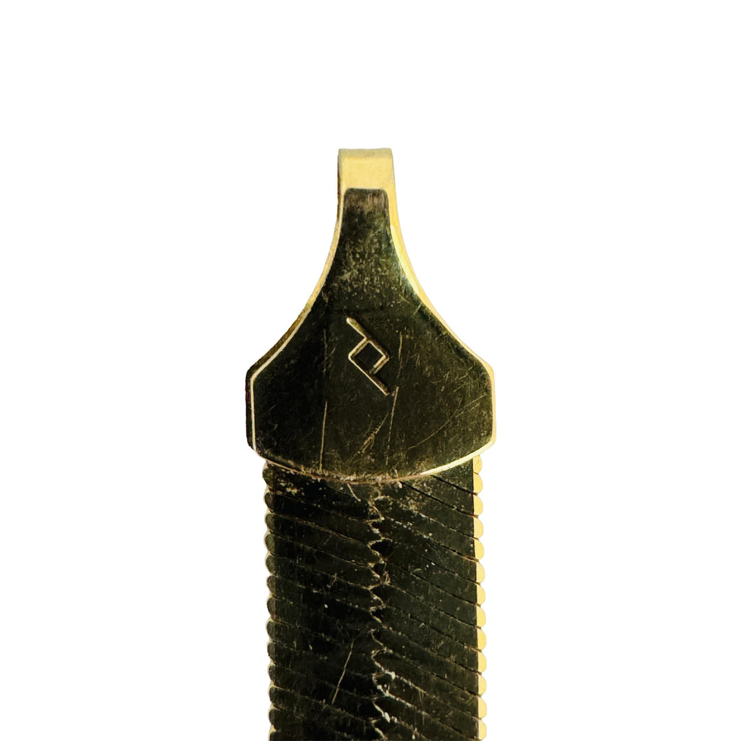 10k Yellow Gold 11.4g Solid Flat Silky 6mm Herringbone Link Necklace Italy 18"