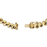 10k Yellow Gold 11.8g Faceted Ladies 7.5mm San Marco Link Bracelet 7"
