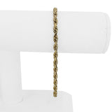 10k Yellow Gold 10.3g Solid Diamond Cut Men's 4mm Rope Bracelet 9"