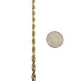 10k Yellow Gold 10.3g Solid Diamond Cut Men's 4mm Rope Bracelet 9"