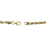 10k Yellow Gold 10.3g Solid Diamond Cut Men's 4mm Rope Bracelet 9"