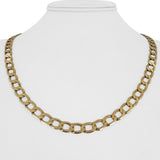 10k Yellow Gold 28g Solid Squared 7.5mm Curb Link Chain Necklace Italy 21"