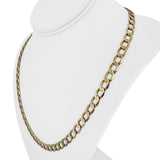 10k Yellow Gold 28g Solid Squared 7.5mm Curb Link Chain Necklace Italy 21"