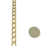 10k Yellow Gold 28g Solid Squared 7.5mm Curb Link Chain Necklace Italy 21"