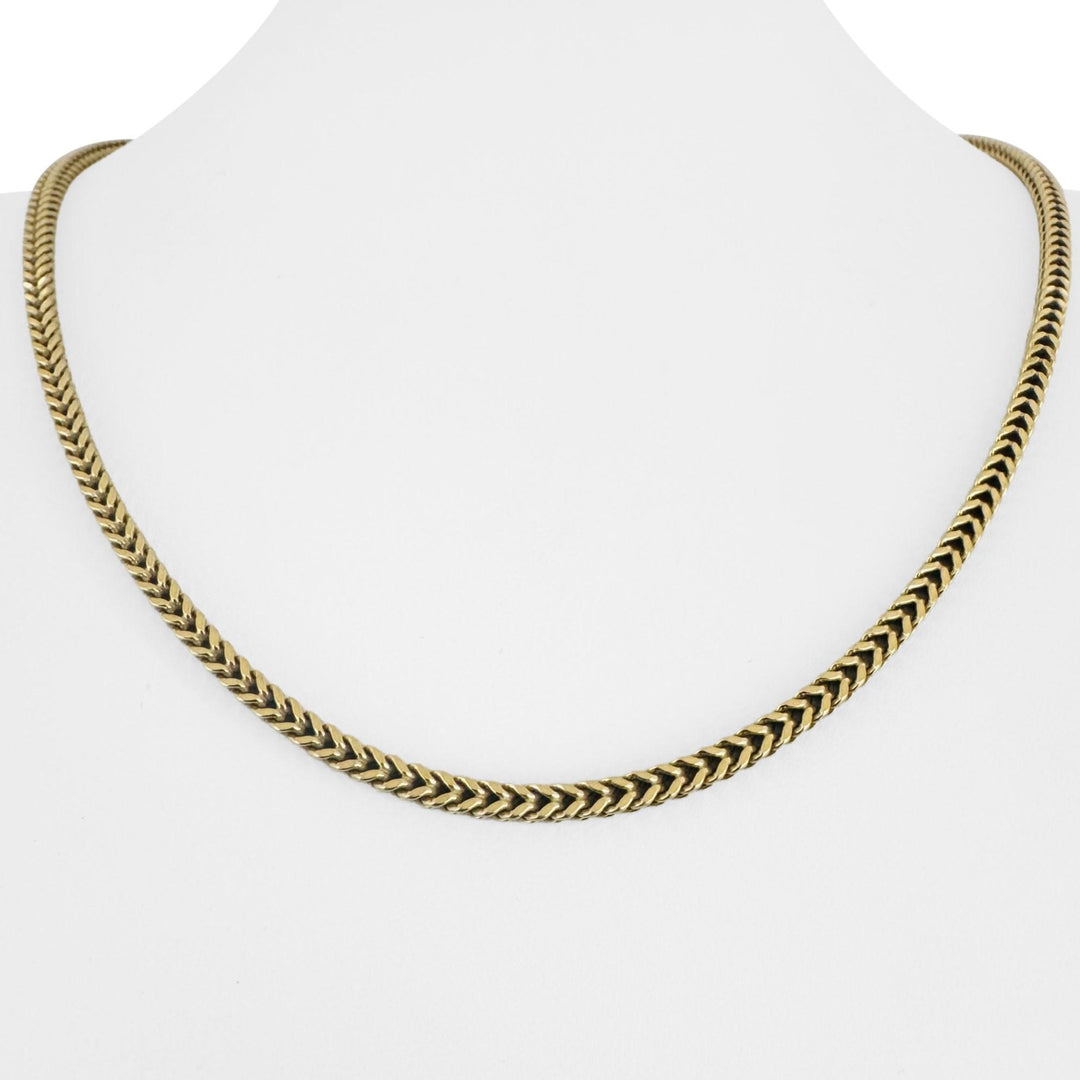 10k Yellow Gold 9.6g Hollow Light 3.5mm Franco Link Chain Necklace 20"