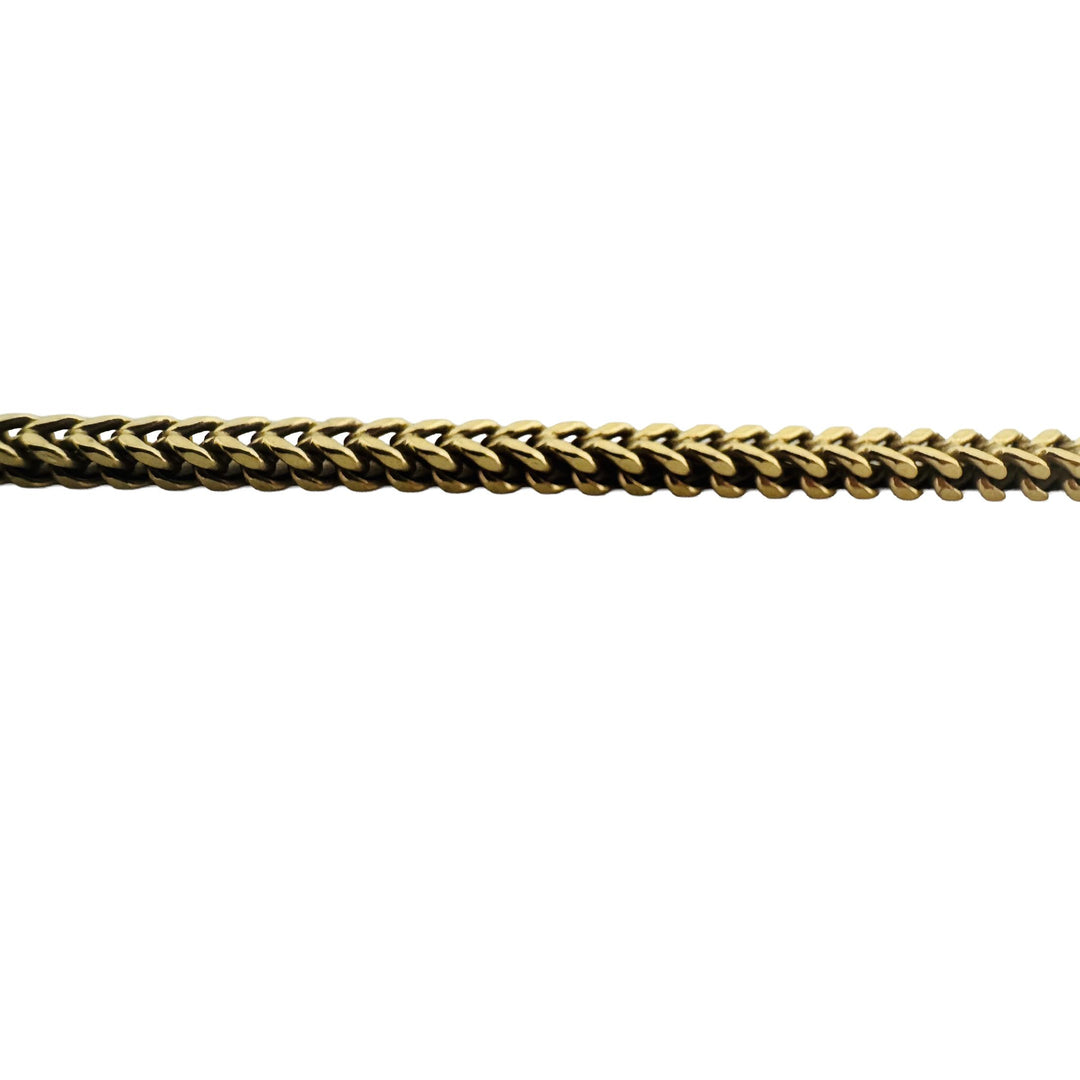 10k Yellow Gold 9.6g Hollow Light 3.5mm Franco Link Chain Necklace 20"