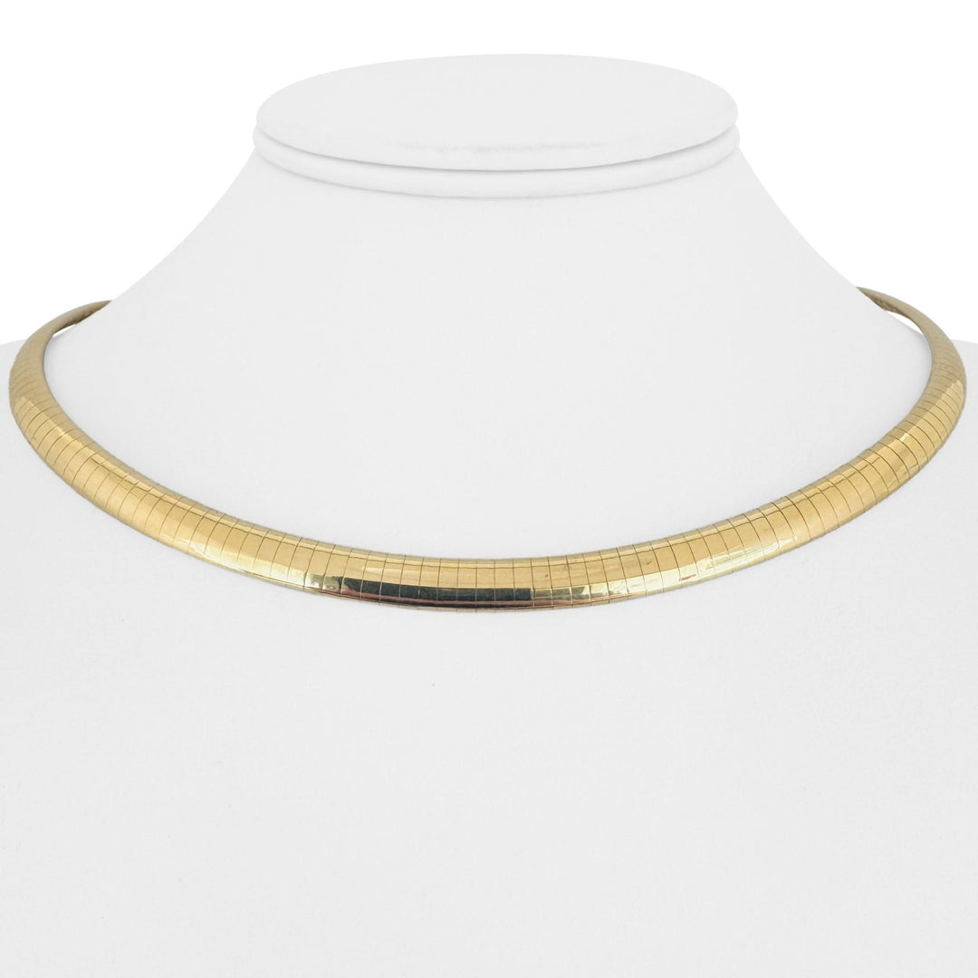 14k Yellow Gold 33.7g Solid Heavy 6mm Omega Link Necklace 16"
