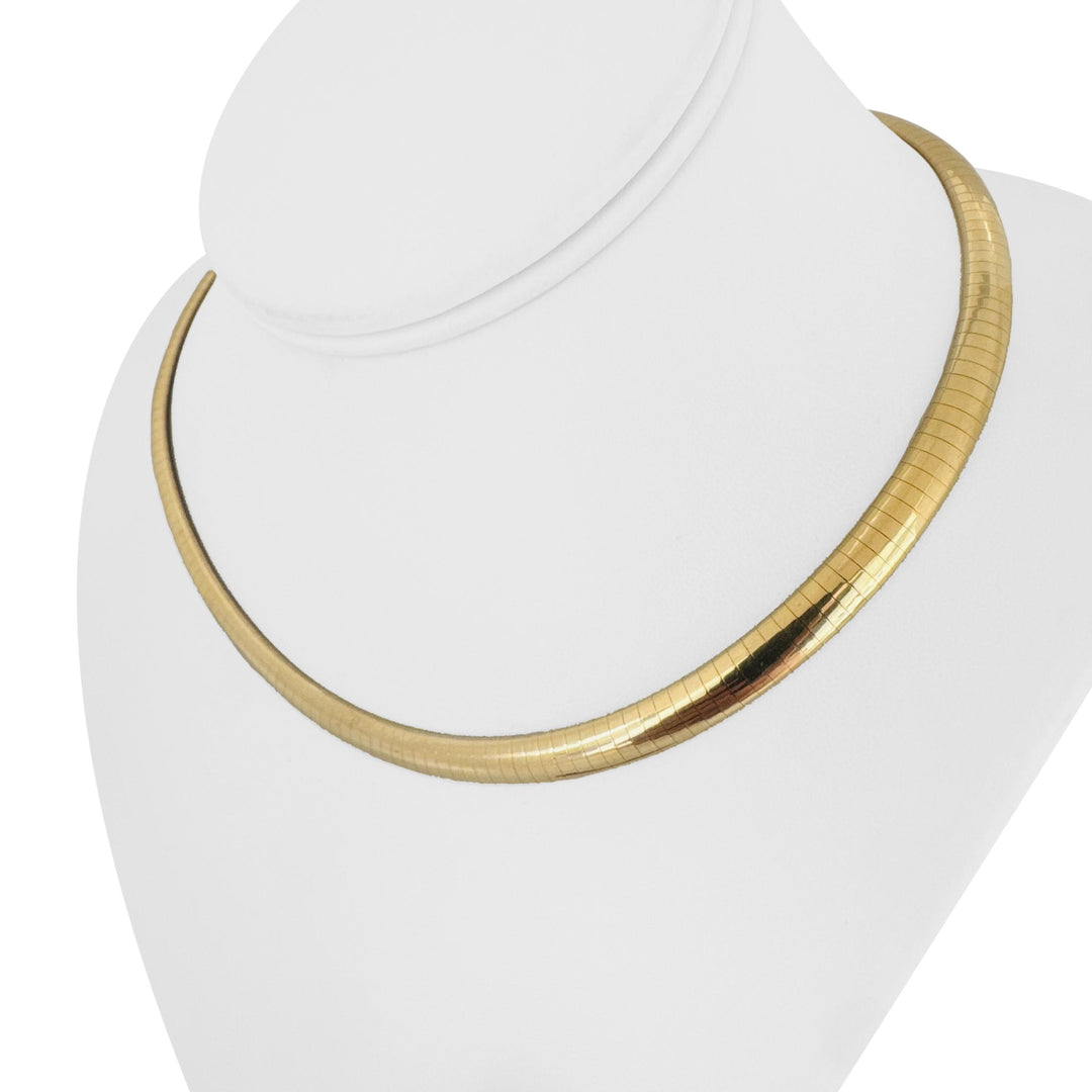 14k Yellow Gold 33.7g Solid Heavy 6mm Omega Link Necklace 16"