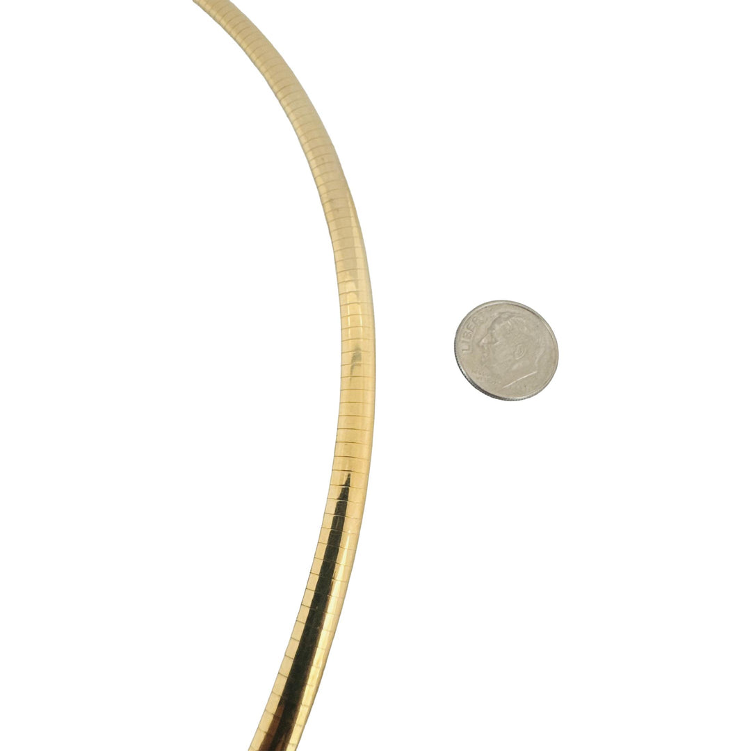 14k Yellow Gold 33.7g Solid Heavy 6mm Omega Link Necklace 16"