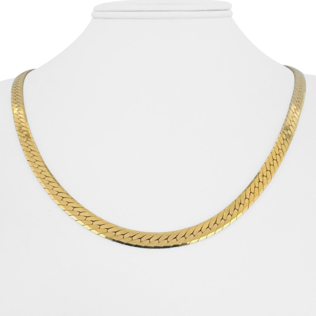 14k Yellow Gold 27.8g Solid Thick 5mm Herringbone Link Necklace Italy 20"