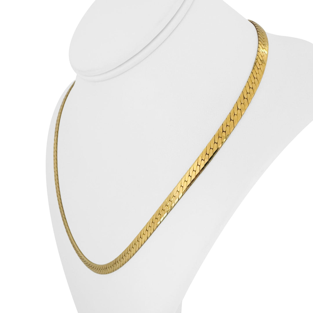14k Yellow Gold 27.8g Solid Thick 5mm Herringbone Link Necklace Italy 20"
