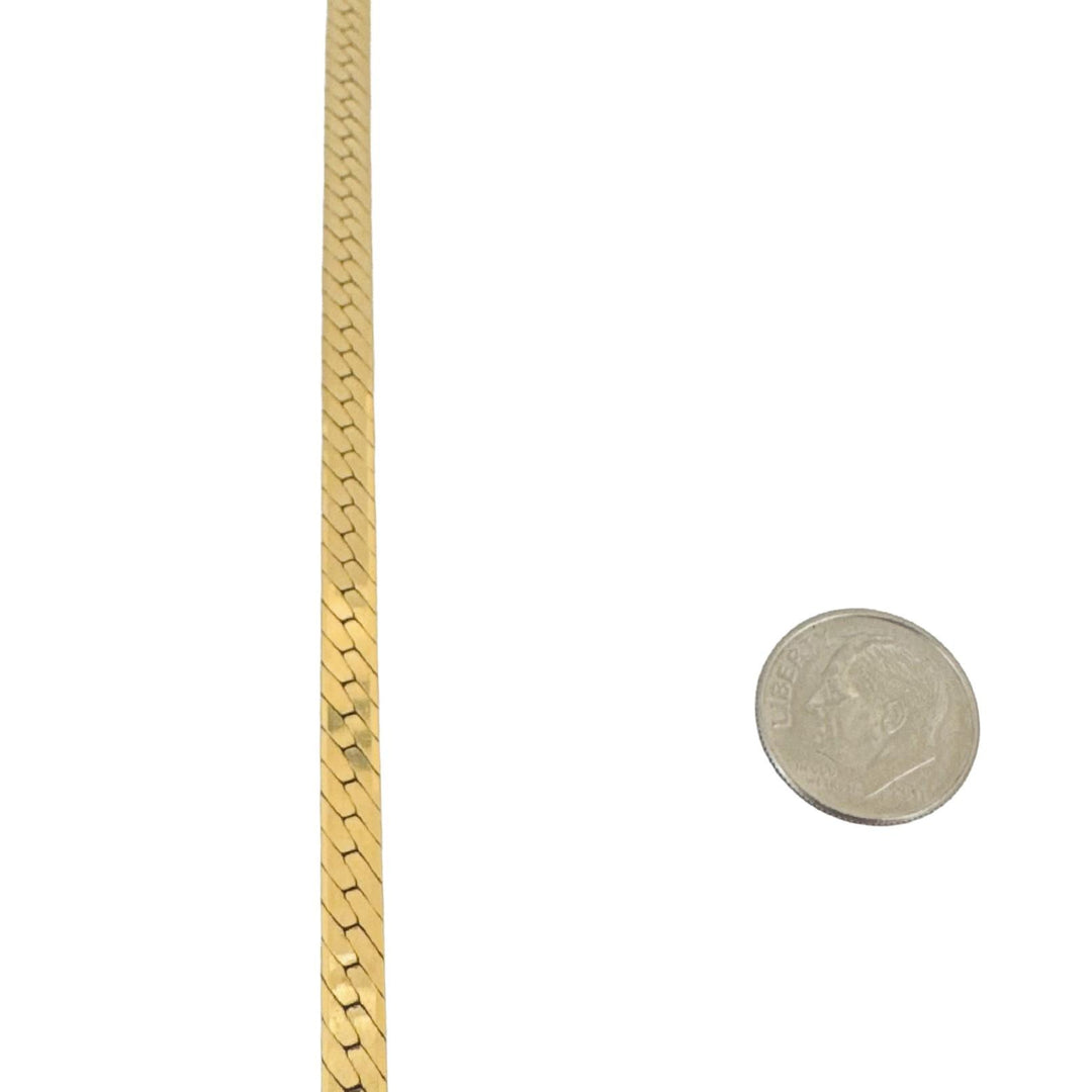 14k Yellow Gold 27.8g Solid Thick 5mm Herringbone Link Necklace Italy 20"