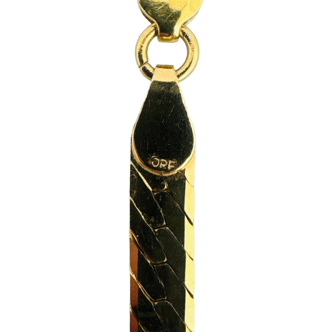 14k Yellow Gold 27.8g Solid Thick 5mm Herringbone Link Necklace Italy 20"