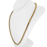 14k Yellow Gold 28.4g Vintage Milor 5mm Rounded Box Link Necklace Italy 24"