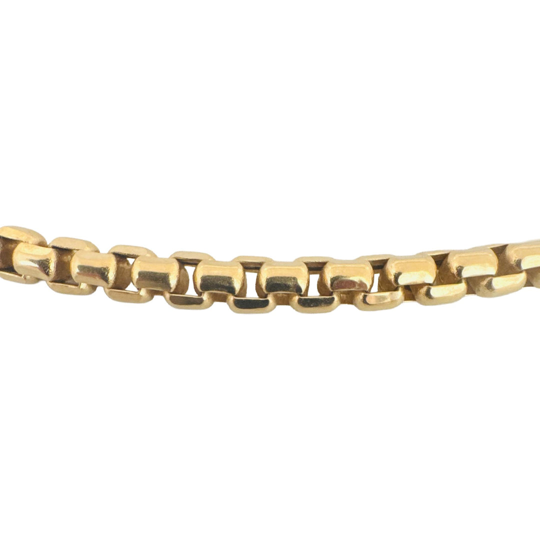 14k Yellow Gold 28.4g Vintage Milor 5mm Rounded Box Link Necklace Italy 24"