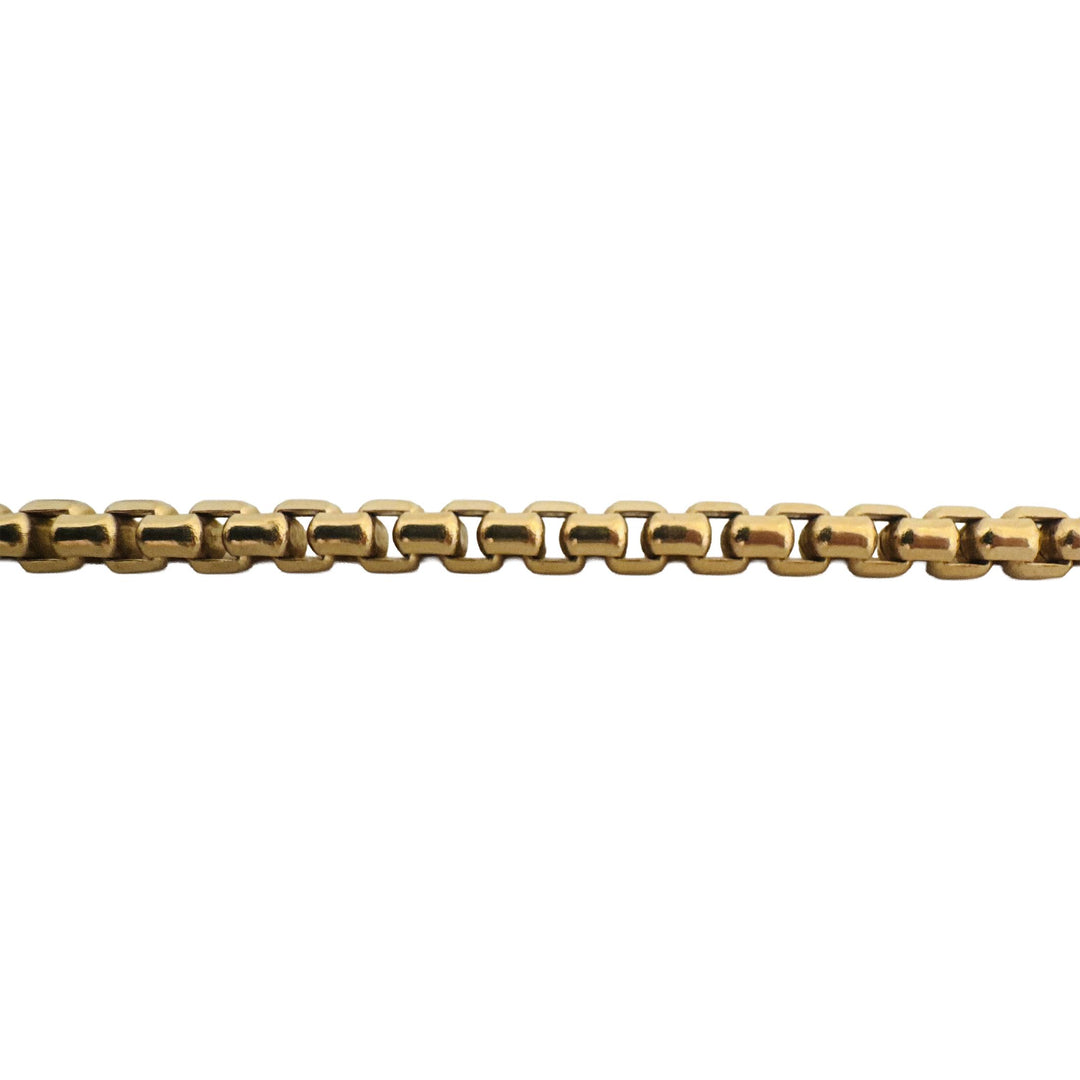 14k Yellow Gold 28.4g Vintage Milor 5mm Rounded Box Link Necklace Italy 24"