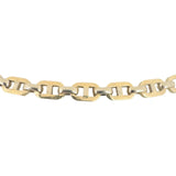 14k Yellow and White Gold 29g Hollow Mariner Link Chain Necklace Italy 24"