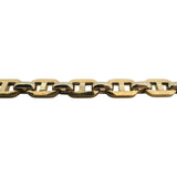 14k Yellow and White Gold 29g Hollow Mariner Link Chain Necklace Italy 24"