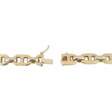 14k Yellow and White Gold 29g Hollow Mariner Link Chain Necklace Italy 24"