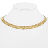 14k Yellow Gold 19.3g Solid Diamond Cut 8mm Fancy Link Mesh Necklace Italy 16"