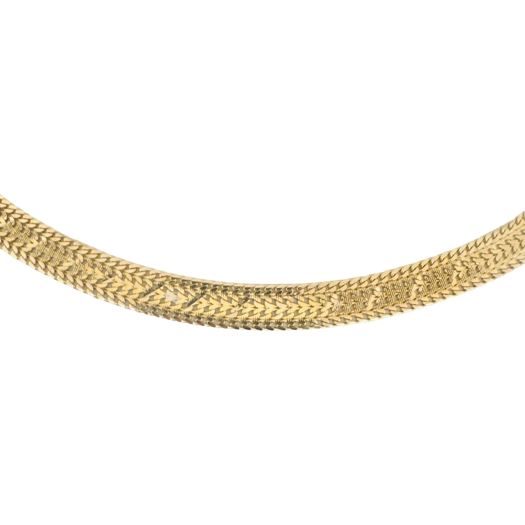 14k Yellow Gold 19.3g Solid Diamond Cut 8mm Fancy Link Mesh Necklace Italy 16"