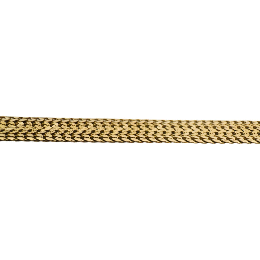 14k Yellow Gold 19.3g Solid Diamond Cut 8mm Fancy Link Mesh Necklace Italy 16"