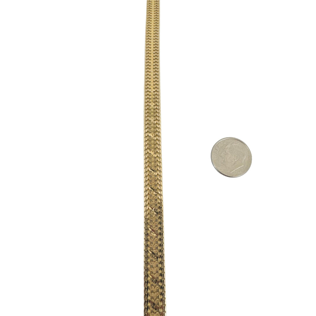14k Yellow Gold 19.3g Solid Diamond Cut 8mm Fancy Link Mesh Necklace Italy 16"