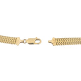 14k Yellow Gold 19.3g Solid Diamond Cut 8mm Fancy Link Mesh Necklace Italy 16"
