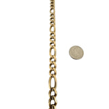 14k Yellow Gold 34.3g Solid Men's 9mm Figaro Link Bracelet Italy 9"