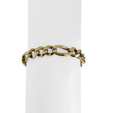 14k Yellow Gold 34.3g Solid Men's 9mm Figaro Link Bracelet Italy 9"