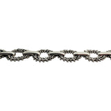 14k White Gold 15g Solid Imperial Gold 11mm Beaded Circle Link Bracelet 7"