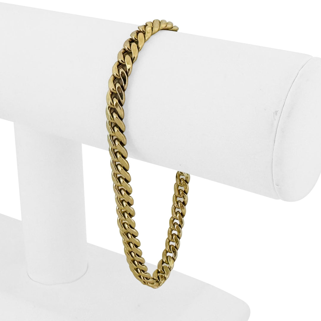 14k Yellow Gold 10g Hollow Men's 6mm Cuban Curb Link Bracelet 8.5"