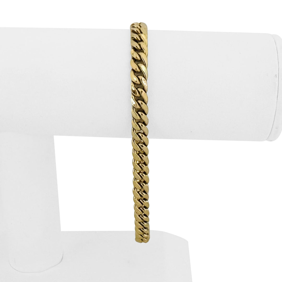 14k Yellow Gold 10g Hollow Men's 6mm Cuban Curb Link Bracelet 8.5"