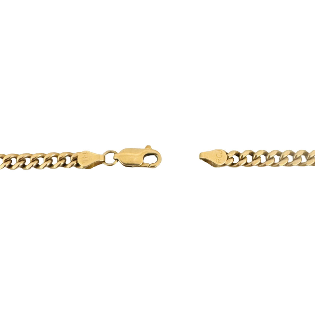 14k Yellow Gold 13.2g Hollow Light 4.5mm Curb Link Chain Necklace 24"
