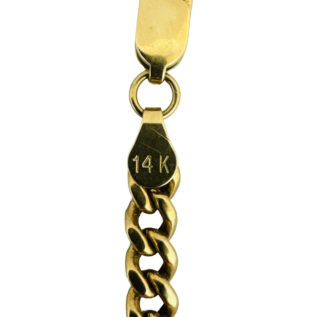 14k Yellow Gold 13.2g Hollow Light 4.5mm Curb Link Chain Necklace 24"