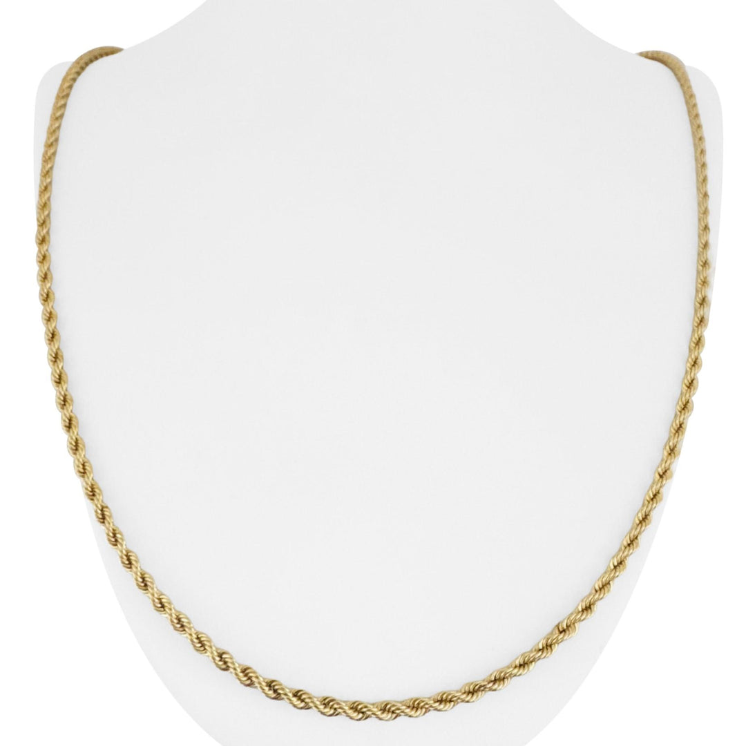 14k Yellow Gold 26g Solid Long 3mm Rope Chain Necklace 30"