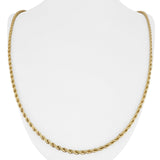 14k Yellow Gold 26g Solid Long 3mm Rope Chain Necklace 30"