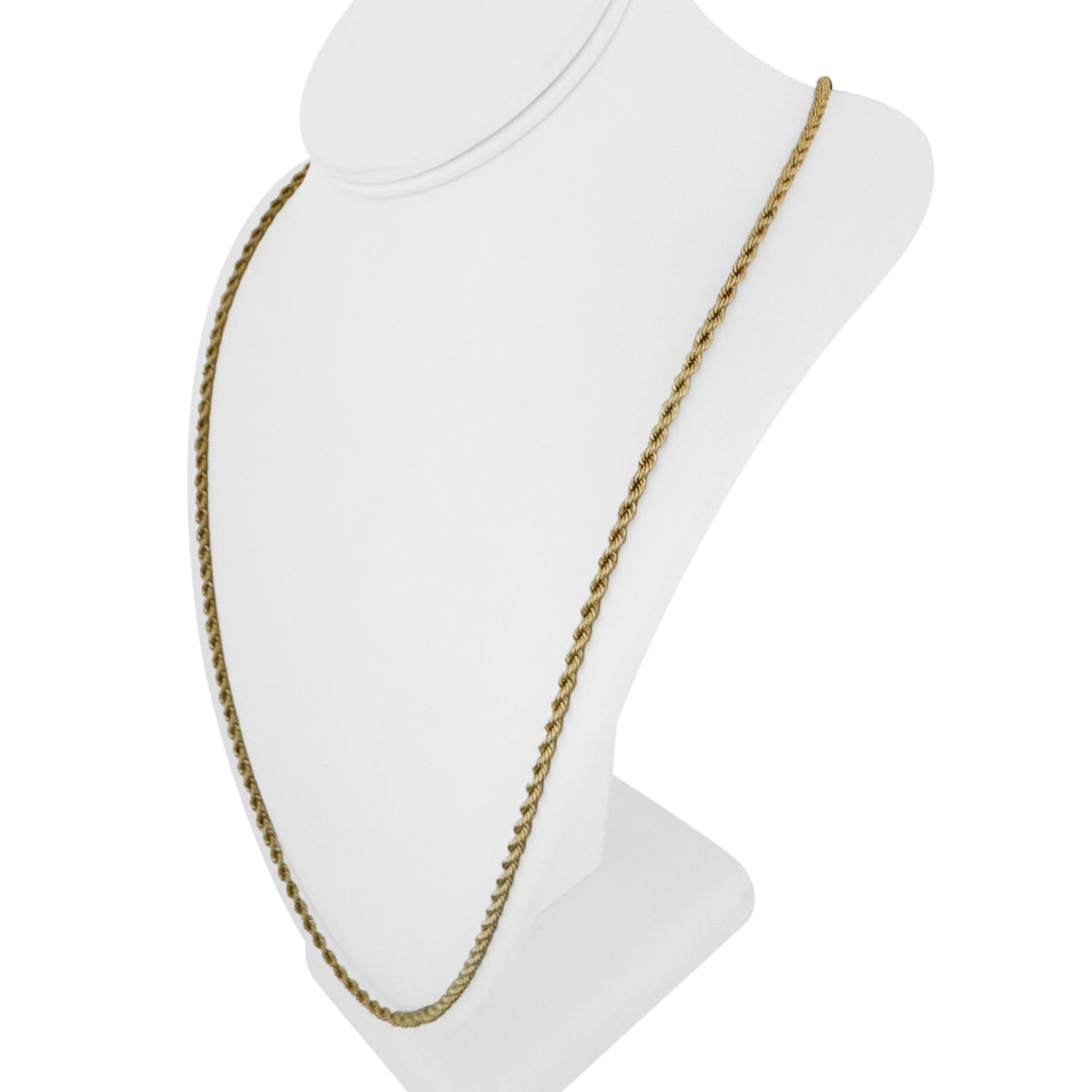 14k Yellow Gold 26g Solid Long 3mm Rope Chain Necklace 30"