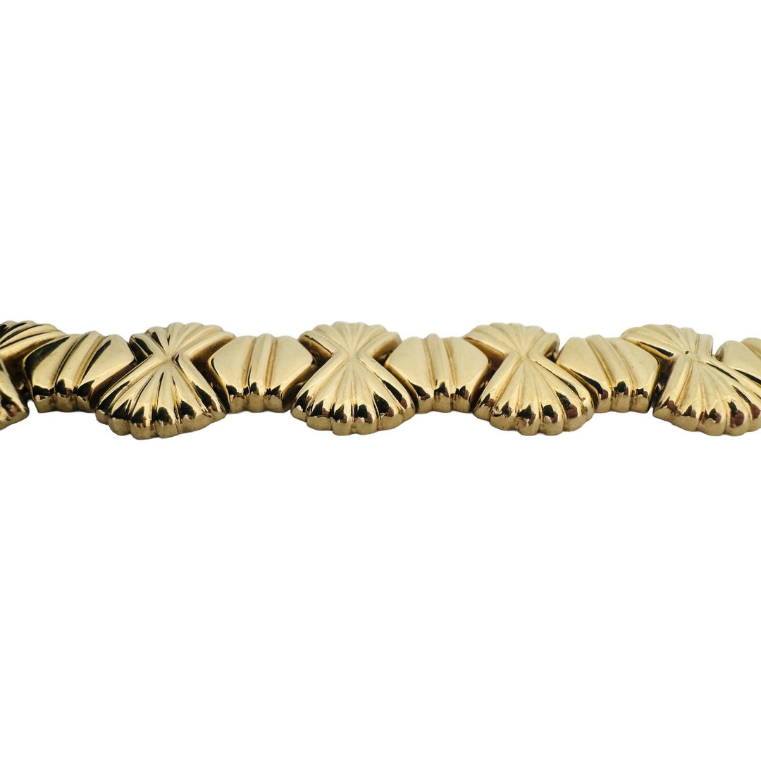 14k Yellow Gold 25.6g Ladies Polished 16mm Fancy  Link Bracelet Italy 7"