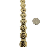 14k Yellow Gold 25.6g Ladies Polished 16mm Fancy  Link Bracelet Italy 7"