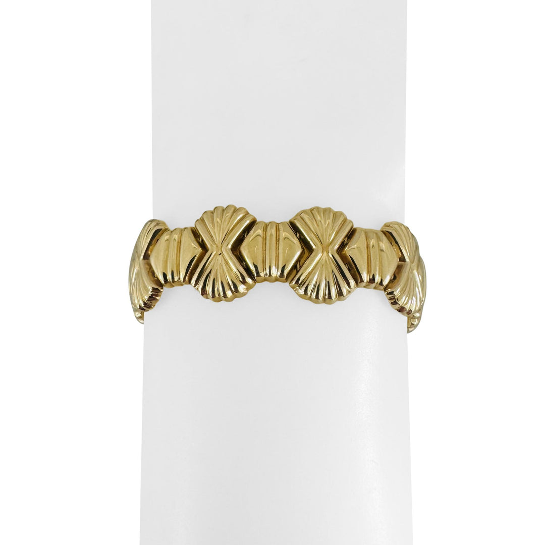 14k Yellow Gold 25.6g Ladies Polished 16mm Fancy  Link Bracelet Italy 7"