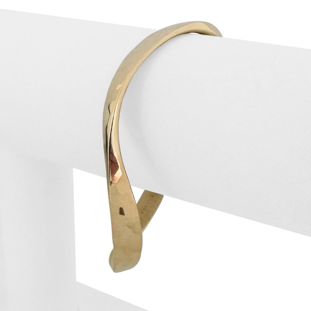 Tom Odell 14k Yellow Gold 20g Solid Hammered Abstract Cuff Bracelet 7"