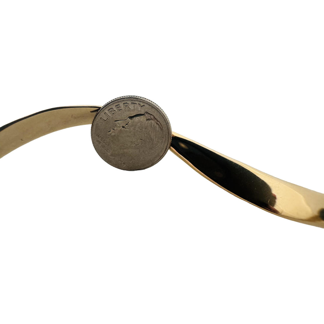 Tom Odell 14k Yellow Gold 20g Solid Hammered Abstract Cuff Bracelet 7"