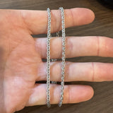 Chopard 18k White Gold 8.6g Solid Thin 2mm Wheat Link Chain Necklace 17"