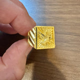 24k Pure Yellow Gold 18.7g Solid Heavy Men's Eagle Ring Size 9