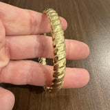 14kk Yellow Gold 14.2g Ladies Large 9mm Spiral Bangle Bracelet 8.25"